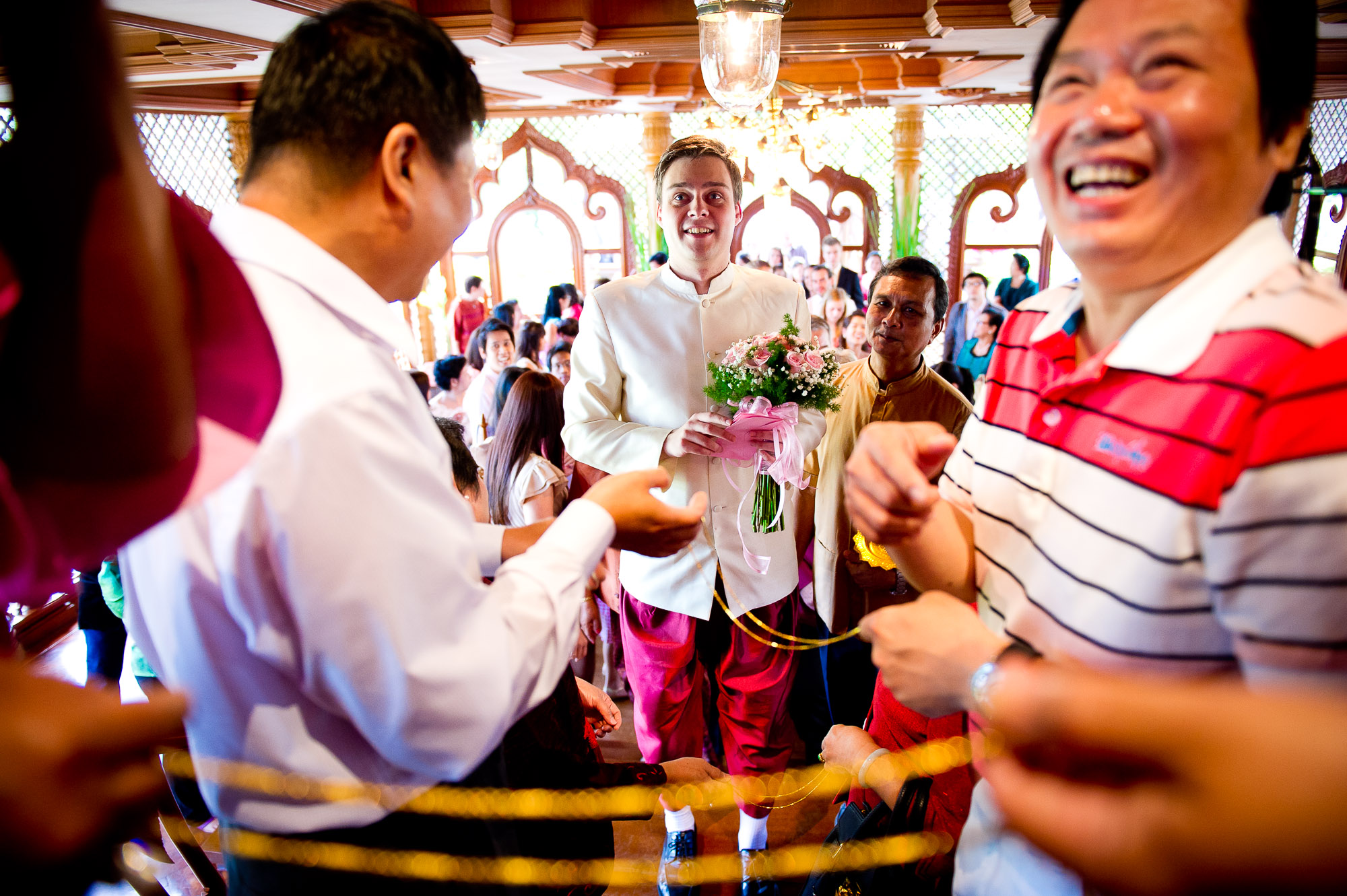 Traditional Thai wedding at Rose Garden Riverside (Sampran Riverside) in Nakhon Pathom (near Bangkok) in Thailand.